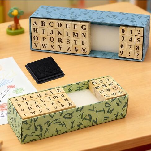 80 Pieces Small Wooden Letter Stamps Mini Number Alphabet Rubber Stamps for Crafting Wood Rubber Stamp for Card Making Scrapbooking & DIY Projects (2) in Saudi Arabia