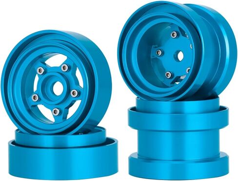 4Pcs Wheels Hub Rims Wheel Rims for Tamiya Sand Scorcher/Frog/Fighting Buggy/Grasshopper/Superchamp Aluminum 1/10 RC Car Chassis Upgrade Parts (Silver) in Kuwait