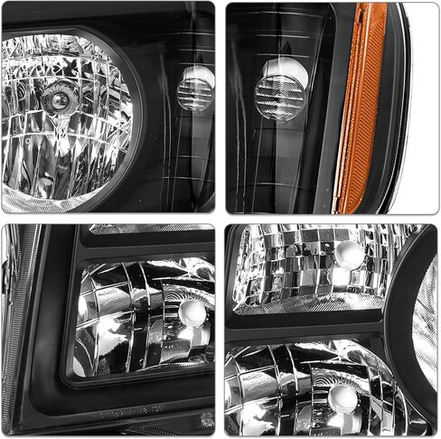 SOCKIR Headlight Assembly for 2009 2010 2011 Honda Pilot OE Style Halogen Headlamp Black Housing with Amber Reflector (L+R) in Saudi Arabia