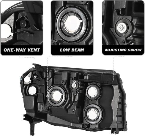 SOCKIR Headlight Assembly for 2009 2010 2011 Honda Pilot OE Style Halogen Headlamp Black Housing with Amber Reflector (L+R) in Saudi Arabia