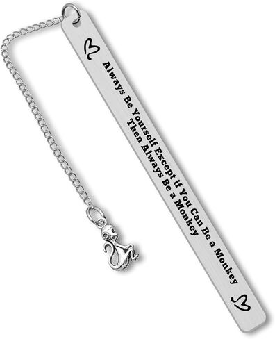 Monkey Gifts Inspirational Bookmark for Kids Monkey Lover Gifts for Women Stainless Steel Bookmarks Inspirational Motivational Gift Birthday Christmas Retirement Gift for Animal Lover in Kuwait