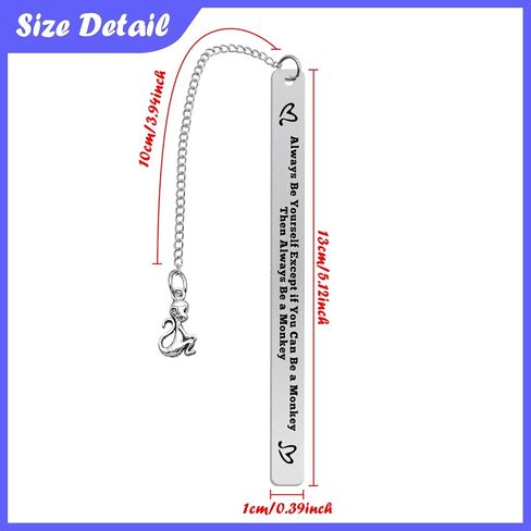 Monkey Gifts Inspirational Bookmark for Kids Monkey Lover Gifts for Women Stainless Steel Bookmarks Inspirational Motivational Gift Birthday Christmas Retirement Gift for Animal Lover in Kuwait