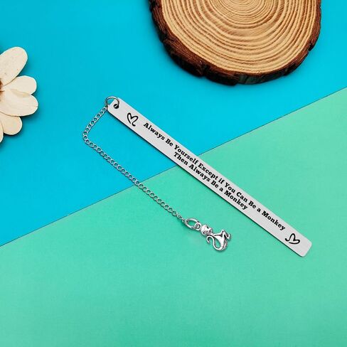 Monkey Gifts Inspirational Bookmark for Kids Monkey Lover Gifts for Women Stainless Steel Bookmarks Inspirational Motivational Gift Birthday Christmas Retirement Gift for Animal Lover in Kuwait