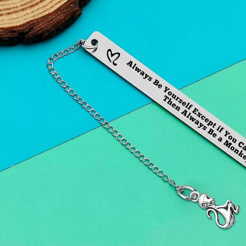 Monkey Gifts Inspirational Bookmark for Kids Monkey Lover Gifts for Women Stainless Steel Bookmarks Inspirational Motivational Gift Birthday Christmas Retirement Gift for Animal Lover in Kuwait