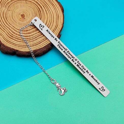 Monkey Gifts Inspirational Bookmark for Kids Monkey Lover Gifts for Women Stainless Steel Bookmarks Inspirational Motivational Gift Birthday Christmas Retirement Gift for Animal Lover in Kuwait