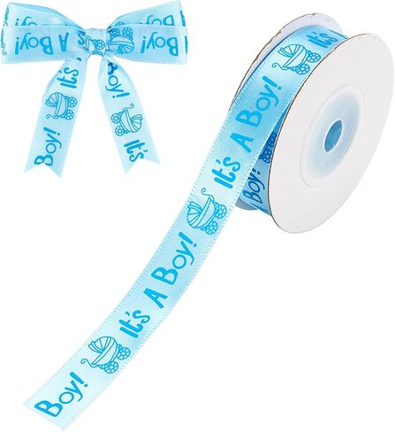 2 Rolls Pink and Blue Baby Shower Satin Ribbon It's a Girl It's a Boy Ribbon 20 Yards 5/8 Inch Gift Wrapping Ribbons for Gender Reveal Party Decorations DIY Crafts Hair Bows Diaper Cake Decor in Saudi Arabia