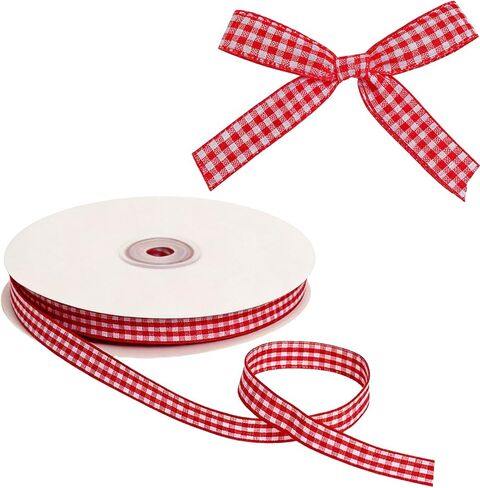 50 Yard 3/8 Inch Yellow and White Gingham Ribbon, Woven Edge Checkered Ribbon for Present Wrapping Crafts Party Decoration in Saudi Arabia