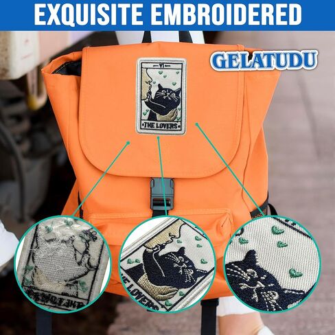 The Lovers Patch 3 Inches Funny Tarot Cards Cat Cute Meme Animal Lovers Girly Heart Iron On/Sew On Embroidery Fabric Applique Patches for Backpack Vest Hat Dog Harness Army Gifts Mom Dad in Saudi Arabia