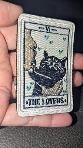 The Lovers Patch 3 Inches Funny Tarot Cards Cat Cute Meme Animal Lovers Girly Heart Iron On/Sew On Embroidery Fabric Applique Patches for Backpack Vest Hat Dog Harness Army Gifts Mom Dad in Saudi Arabia