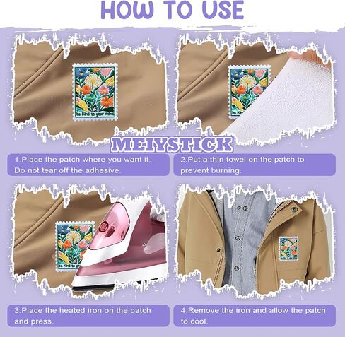 Be Kind to Your Mind Flower Stamp Embroidery Patch for Clothes Backpacks Hats Jeans Bags, Size 3" Iron Patch or Sew On Patches, Applique Embroidery Patches, Mental Health Gift for Boys Girls in Saudi Arabia