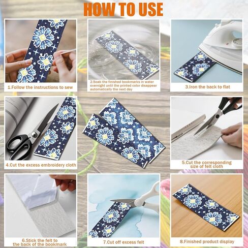 freebloss 6 مجموعة عبر غرزة المرجعية عدة 11ct diy عبر الابره مجموعات أزهار الكرز نمط مختوم التطريز عدة مع تعليمات المرجعية صنع مجموعة للمبتدئين الكبار 8x2.4 بوصة in Kuwait