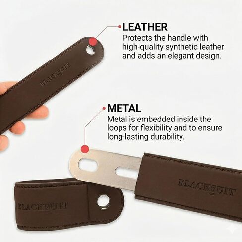 DEAD SKIN Leather Clamp Steering Wheel Knob, Premium Genuine Leather, Smooth Metal Ball Bearing, Easy Clamp Install & Removal, Comfortable Driving Assist - 3 Color Options (Dark Brown) in Saudi Arabia