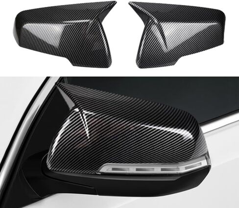 2PCS Glossy Black Style Ox Horn Rearview Mirror Cover Exterior Accessories Fit For Chevrolet Traverse 2018-2023（Fit Turn Signal) — Glossy Black in Saudi Arabia