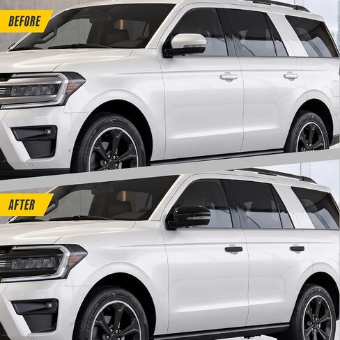 Trim Illusion Chrome Delete Gloss Black Patented Mirror Cover Cap Overlay for 18-25 Ford Expedition & 18-25 Lincoln Navigator | Easy No-Tool Install | US Patented in Saudi Arabia