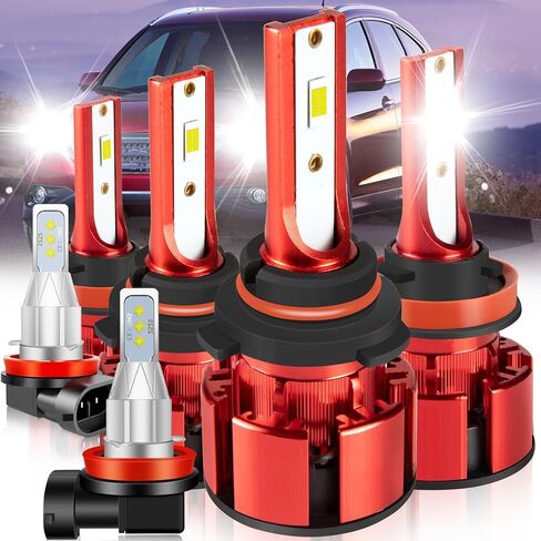 For Honda CRV CR-V 2005-2006 Light Bulbs, Efficient Heat Dissipation, 800% Brightness Hi and Lo Beam+Fog Light Bulbs, 6500K White, 36000LM Super Bright, IP68 Waterproof, 6PCS in Saudi Arabia