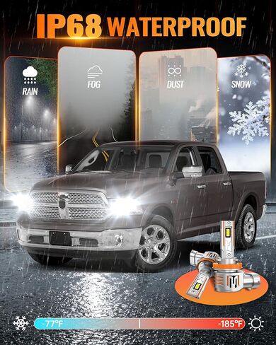 Fit for Dodge Ram 1500 2500 3500(Without Projector Version) 2009-2018 Fog Light Bulbs, High&Low Beam Fog Bulb Combo, 900% Brightness 6000K Cool White, Canbus Ready, Pack of 6 in Saudi Arabia