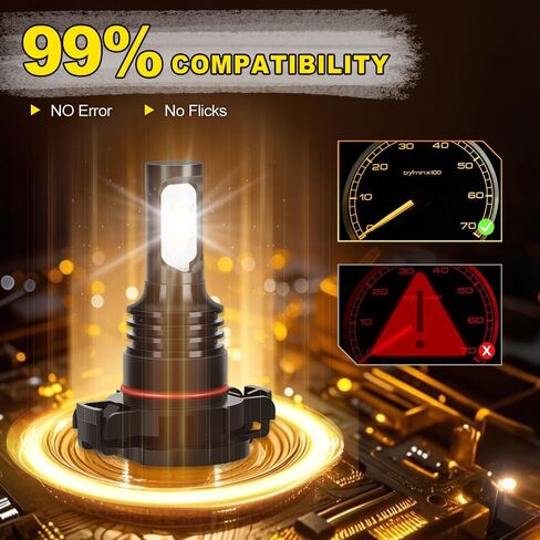 Fit For Cadillac Escalade 2007-2014 Light Bulbs, 6000K Cool White 30000LM 800% Brightness High Low Beam Fog Lights, With Cooling Fan, Plug and Play, Pack of 6 in Saudi Arabia