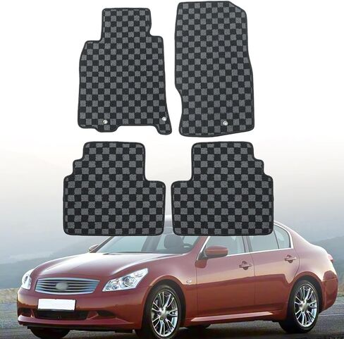 FZJDSD أسود 4 قطع سجادات أرضية أمامية وخلفية مخملية بديلة متوافقة مع Infiniti G37 2008 2009 2010 2011 2012 2013 in Kuwait