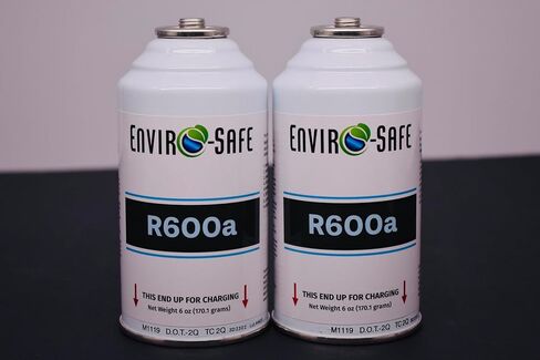 ENVIRO-SAFE R600a Refrigerant - 2 cans - 6oz Inverted Piercing Style Top for HVAC & Refrigeration Use | 99.7% Purity | EPA Approved Hydrocarbon in Kuwait