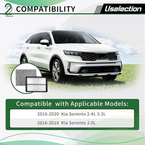 Engine Cabin Air Filters with Activated Set for 16-20 Kia Sorento Replaces 28113-A9100 SA90143 WA10271 97134-C6900 C6C79-AC000 CAF1949P CF12161 WP10370 in Saudi Arabia