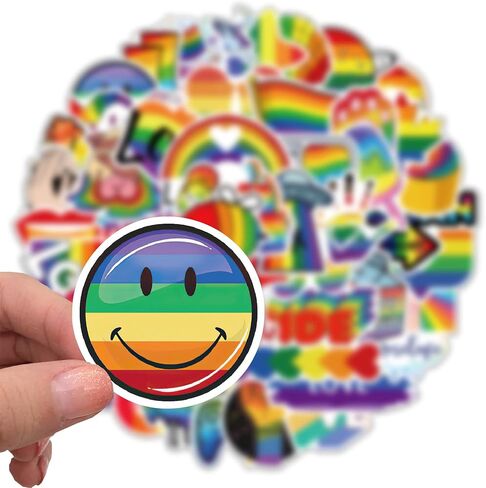 50 قطعة من ملصقات فخر المثليين LGBT اللون نفسه ملصقات مقاومة للماء لزجاجات المياه للكمبيوتر وملصقات الدراجات النارية in Kuwait
