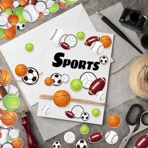 Whaline 488Pcs Sports Foam Stickers Sports Ball Theme Foam Decals 6 Designs Assorted Ball Self-Adhesive Decorative Stickers for Scrapbook Journal Decor Party Supplies, 3 Sizes in Saudi Arabia