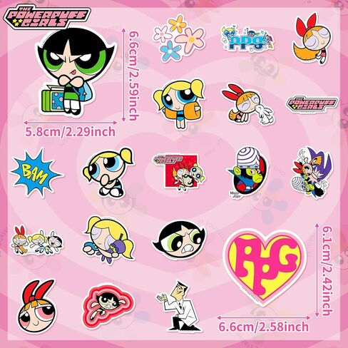50PCS Official Sticker Pack - Cute Stickers Waterproof, Durable Vinyl Decals for Laptops, Water Bottles, DIY Crafts Skateboards, Helmets, DIY Projects(Blossom, Bubbles, Buttercup) in Saudi Arabia