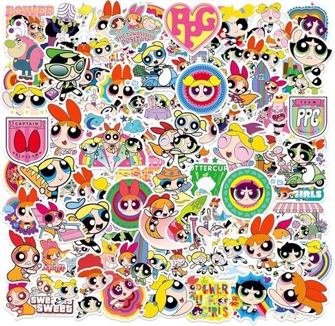 50PCS Official Sticker Pack - Cute Stickers Waterproof, Durable Vinyl Decals for Laptops, Water Bottles, DIY Crafts Skateboards, Helmets, DIY Projects(Blossom, Bubbles, Buttercup) in Saudi Arabia