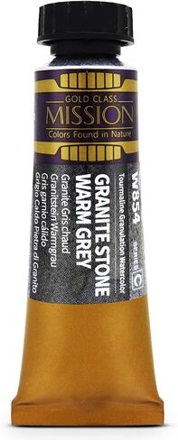 Mijello Tourmaline Two-Tone Granulation Watercolor for Fine Art and Craft Projects, Made in Korea, Granite Stone Warm Grey (W854) - 15ml (0.51oz) in Saudi Arabia