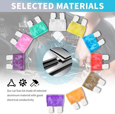 203PCS Car Fuses Assortment Kit with Car Fuse Tester & Puller,Cars Fuse Kit with Standard/Mini/Low Profile Mini,Fuses Automotive Kits (3A 5A 7.5A 10A 15A 20A 25A 30A 35A 40A) in Saudi Arabia