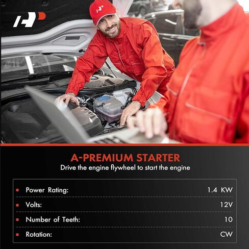 محرك A-Premium Starter متوافق مع Jeep KJ Series Liberty 2002 3.7L، 12V 1.4KW 10 أسنان في اتجاه عقارب الساعة، استبدال # 56041641AC، M001T86883 in Kuwait