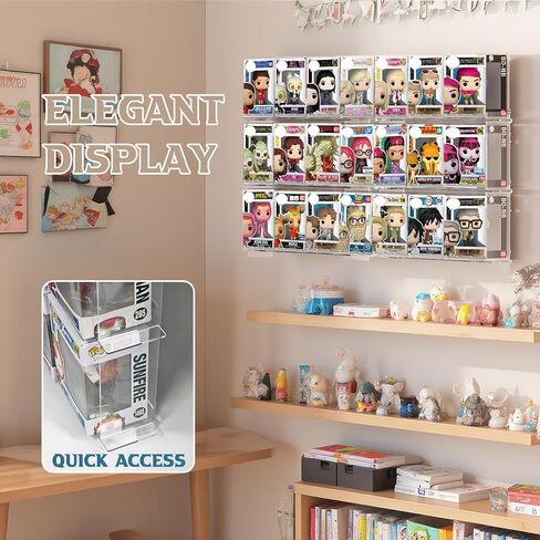 2 Pack Wall Display Shelf for Funko Pop Boxes - Hold Up to 21 Boxes, Clear Acrylic Action Figure Stand, Collectibles Display Case in Kuwait
