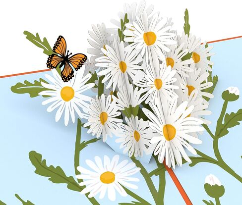 Lovepop Cards - Daisies with Monarch Butterfly, 3D Butterfly Birthday Card, Thank You Card, Blank Envelope Included in Kuwait