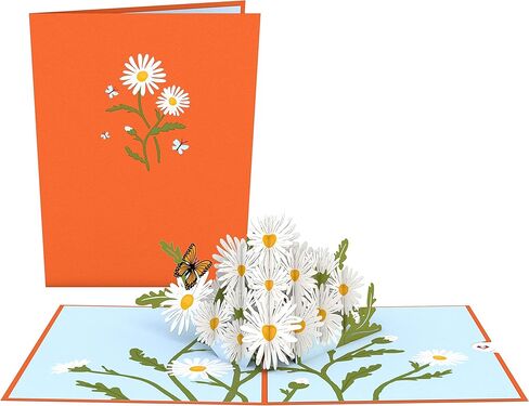 Lovepop Cards - Daisies with Monarch Butterfly, 3D Butterfly Birthday Card, Thank You Card, Blank Envelope Included in Kuwait