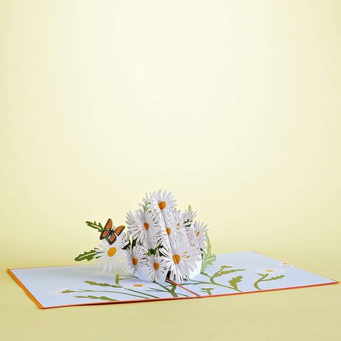 Lovepop Cards - Daisies with Monarch Butterfly, 3D Butterfly Birthday Card, Thank You Card, Blank Envelope Included in Kuwait