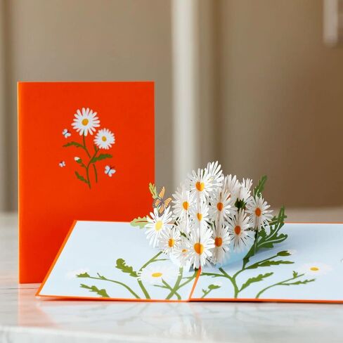 Lovepop Cards - Daisies with Monarch Butterfly, 3D Butterfly Birthday Card, Thank You Card, Blank Envelope Included in Kuwait
