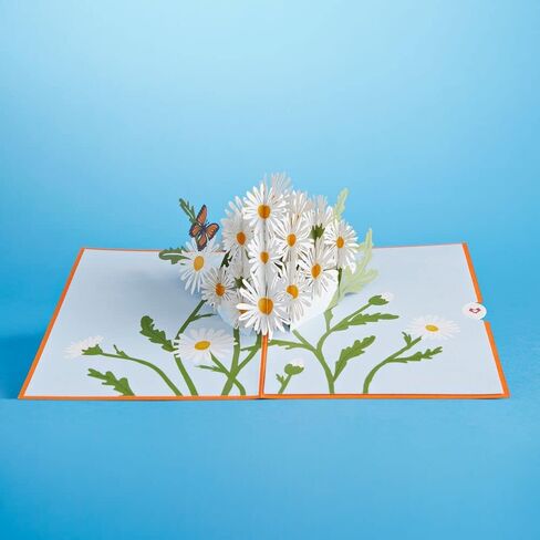 Lovepop Cards - Daisies with Monarch Butterfly, 3D Butterfly Birthday Card, Thank You Card, Blank Envelope Included in Kuwait