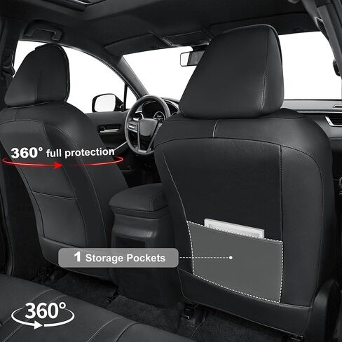for Toyota Corolla Seat Covers 2014 2015 2016 2017 2018 2019 Corolla LE/L/S Plus/S/LE Plus/XSE/SE Premium Leather Car Seat Covers Full Set for SUV-Car Seat Protector (Black, 5 Seats) in Saudi Arabia