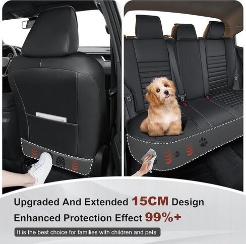 for Toyota Corolla Seat Covers 2014 2015 2016 2017 2018 2019 Corolla LE/L/S Plus/S/LE Plus/XSE/SE Premium Leather Car Seat Covers Full Set for SUV-Car Seat Protector (Black, 5 Seats) in Saudi Arabia