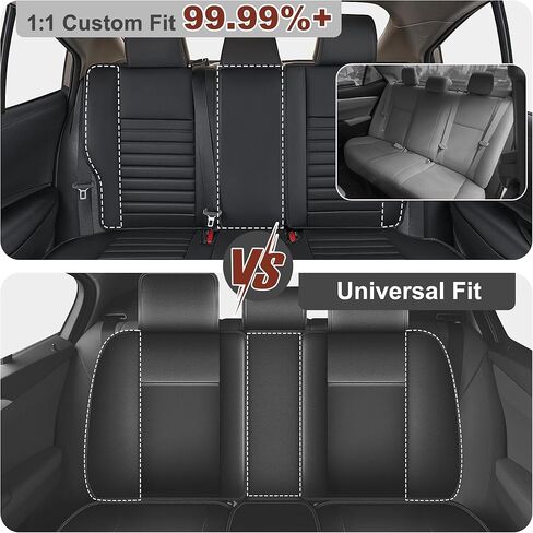 for Toyota Corolla Seat Covers 2014 2015 2016 2017 2018 2019 Corolla LE/L/S Plus/S/LE Plus/XSE/SE Premium Leather Car Seat Covers Full Set for SUV-Car Seat Protector (Black, 5 Seats) in Saudi Arabia