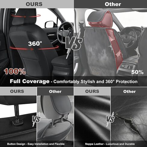 for Toyota Corolla Seat Covers 2014 2015 2016 2017 2018 2019 Corolla LE/L/S Plus/S/LE Plus/XSE/SE Premium Leather Car Seat Covers Full Set for SUV-Car Seat Protector (Black, 5 Seats) in Saudi Arabia