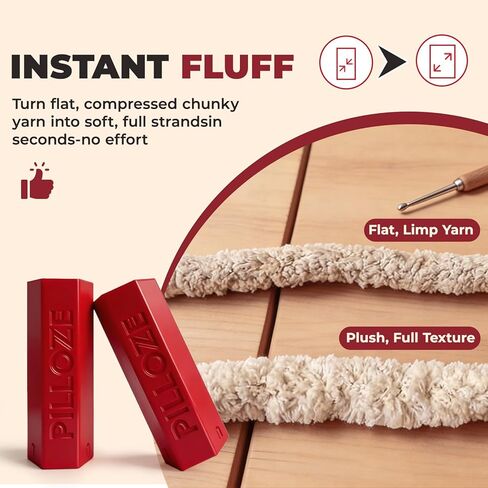 Chunky Yarn Fluffer - Yarn Fluffing Tool for Crochet & Knitting Projects, Compact Portable Yarn Texture Enhancer for DIY Craft Enthusiasts, Red in Saudi Arabia