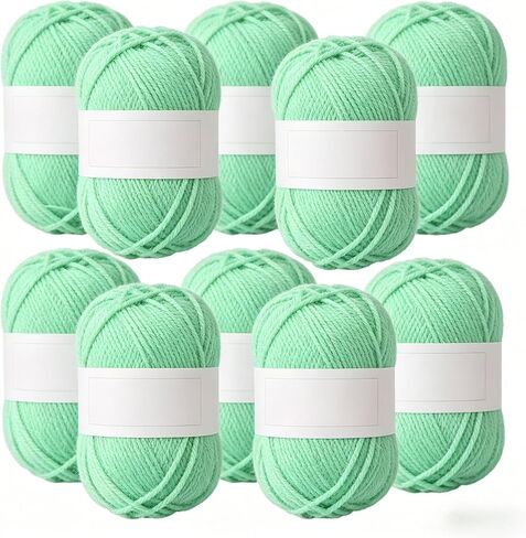 10pcs Set of Hand-Knitting Yarn, 4-Ply Yarn, Crochet Thread, Hand-Knitting Thread for DIY Knitting of Sweaters, Hats, Scarves, Cushions, and Pet Beds. in Kuwait