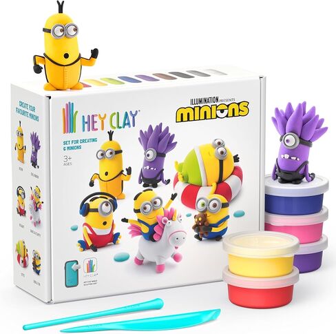 HEY CLAY Minions - Colorful Modeling Air Dry Clay for Kids - Craft Kits for Kids Ages 4-8 - DYI Minion Toys (Full Set (6 Characters)) in Saudi Arabia