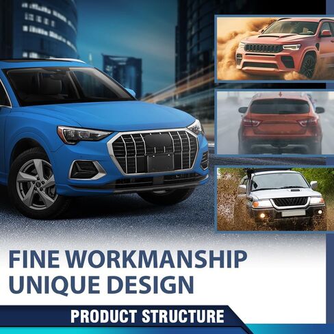 حامل حشو شريط الوجه للمصد الأمامي PIT66 متوافق مع Audi Q3 2019-2023، مناسب للطرز التي لا تحتوي على حزمة S-Line 83A807663GRU، AU1087105 أسود PP in Kuwait