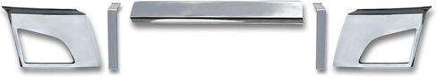 KOZAK Bumper Set with Fog Light Holes and Chrome Trim, Bumper Air Flow Deflector Set Compatible with Volvo VNL 2018+ Includes Logo, License Plate Frame, 2x 22" Windshield Wipers, and Safety Vest in Saudi Arabia