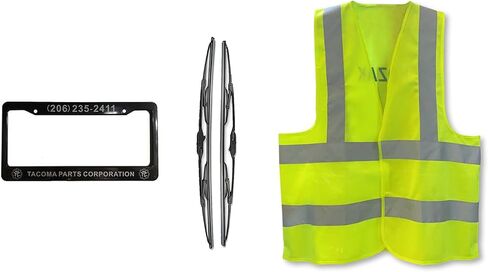 KOZAK Bumper Set with Fog Light Holes and Chrome Trim, Bumper Air Flow Deflector Set Compatible with Volvo VNL 2018+ Includes Logo, License Plate Frame, 2x 22" Windshield Wipers, and Safety Vest in Saudi Arabia