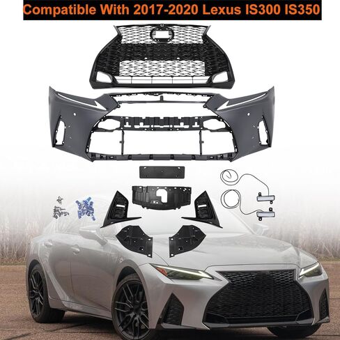 Complete Front Bumper Cover Kit W/Grille Grill&FoG Lights Compatible With 2017-2020 Lexus IS IS300 IS350 Modified & Upgraded to 2021 F-Sport Style in Saudi Arabia