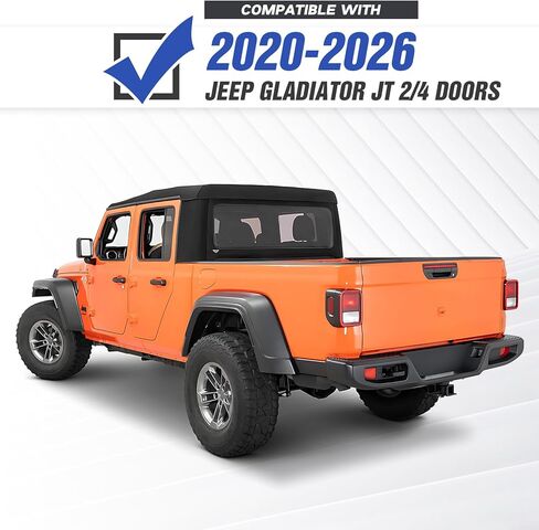 المصد الخلفي لـ Gladiator JT متوافق مع 2020 2021 2022 2023 2024 2025 2026 Jeep Gladiator JT 2/4 أبواب شاحنة بيك اب مع أضواء لوحة الترخيص، مصابيح LED، فتحات الاستشعار، حلقات على شكل حرف D in Kuwait