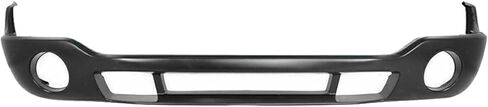 Front Bumper Chrome With Brackets + Lower Valance Primed + Extension Textured + Fog Lamps Left Driver and Right Passenger Side Direct Replacement For 2003-2006 GMC Sierra 1500 2500HD 3500 in Saudi Arabia